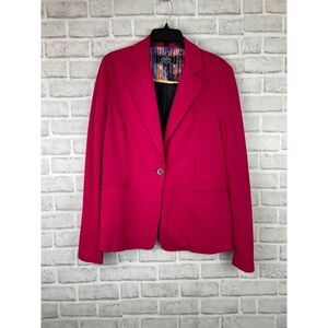 One Zone Women's Pink Blazer Size L Single Button Business Casual Jacket